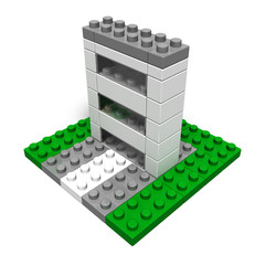 おもちゃのブロックのビル