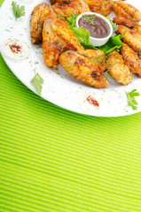 Chicken wings in the plate
