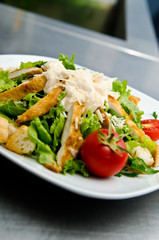 Ceasar salad served in restaurant