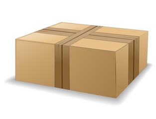 Scatola di Cartone Chiusa-Pacco Postale-Cardboard Box - obrazy, fototapety, plakaty