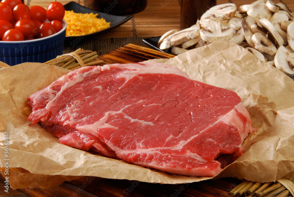 Sticker Uncooked round steak