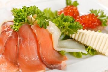 appetizer with smoked salmon