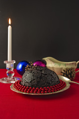 Christmas Pudding and Candle