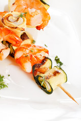 Prawn Skewers with vegetables