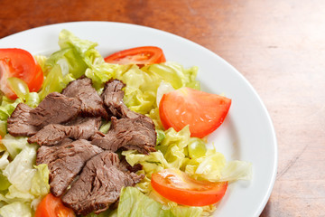 beef with salad
