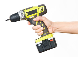 battery screwdriver in hand