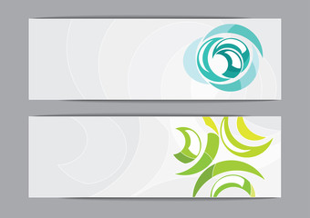 Vector horizontal banners with abstract decor