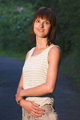 young lady in the evening