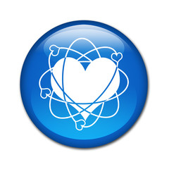 Boton brillante corazon como atomo © teracreonte