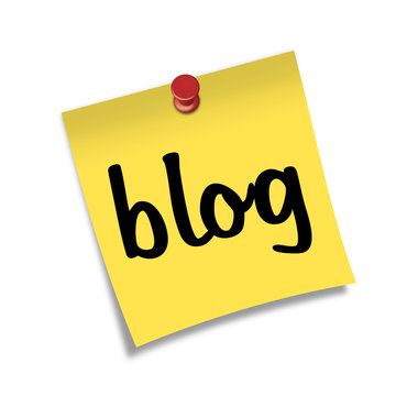Post-it con chincheta texto blog