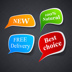 Announcement paper speech labels.