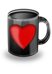 Tasse mit roten Herz