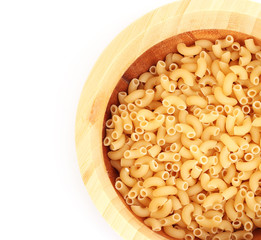 uncooked pasta on a white background