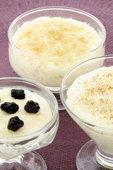 warm delicious rice pudding