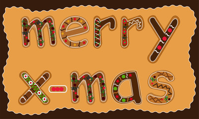merry x-mas gingerbread motif