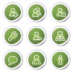 Users web icons, green  stickers
