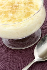 warm delicious rice pudding