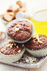 muffins with banana and toffee