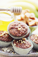 muffins with banana and toffee