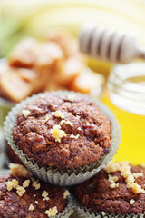 muffins with banana and toffee