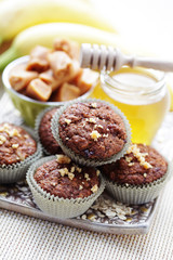 muffins with banana and toffee