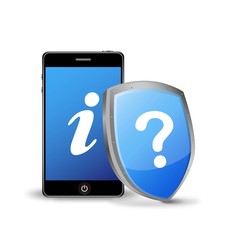 スマートフォンと問い合わせのサイン