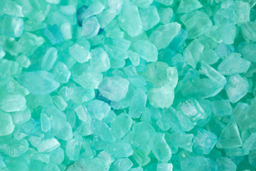 closeup of a green bath salt