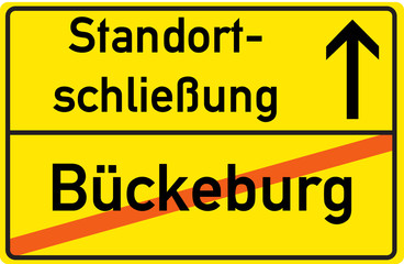 Schild Standortschließung Bückeburg