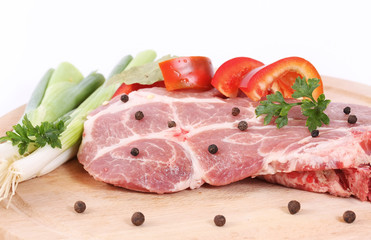 Raw pork steak