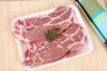 Pork sliced steak in casserole