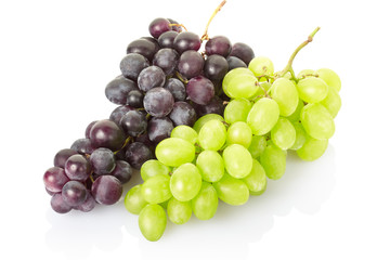 Grape fruit, red and green, on white clipping path included