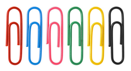 Collection of colorful paper clips