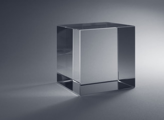 solid glass cube