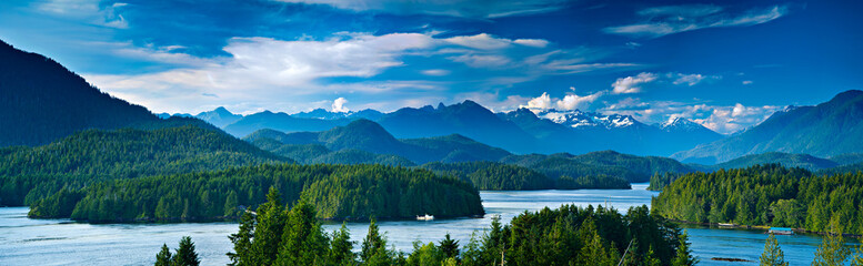 Panoramablick auf Tofino, Vancouver Island, Kanada