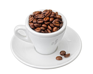 Cup with coffee beans