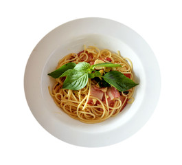 spaghetti  with bacon
