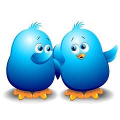 Pulcino Passerotto Blu Chat Blog Blue Birds Talking-Vector
