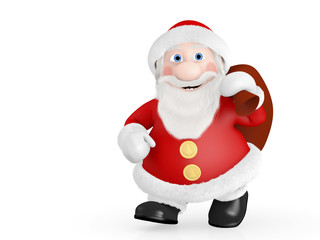 Weihnachtsmann trägt Geschenkesack