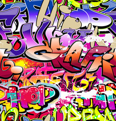 Graffiti seamless background. Hip-hop urban art