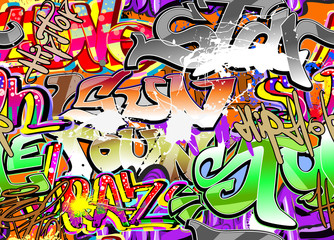 Graffiti urban art seamless background