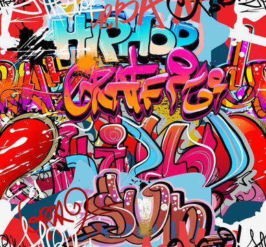 Hip hop graffiti urban art background