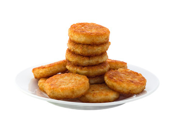 Hash browns isolated with clipping path