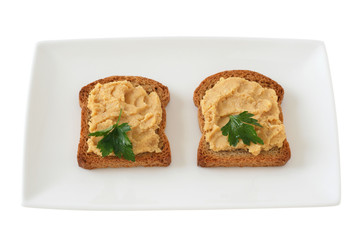 Toasts with hummus