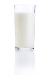 Glass of fresh milk Isolated on a white background