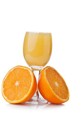 fresh orange and juice