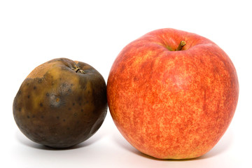 Frischer und alter Apfel 1