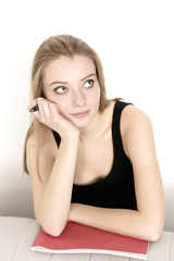 Fototapeta premium Mädchen nachdenklich