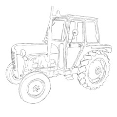 tractor art illustration