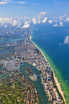 Aerial Of Coastline Miami