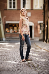Fototapeta premium Cute blonde on the street